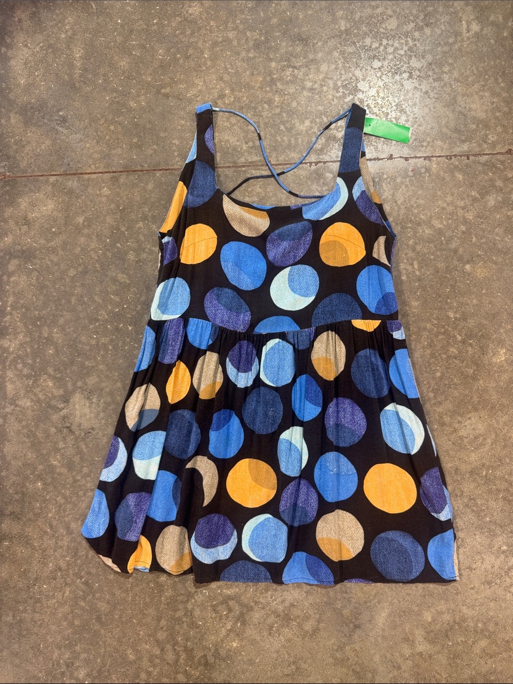 FARM Rio Abstract Colorful Circle Dot Print Low Back Mini Dress Medium